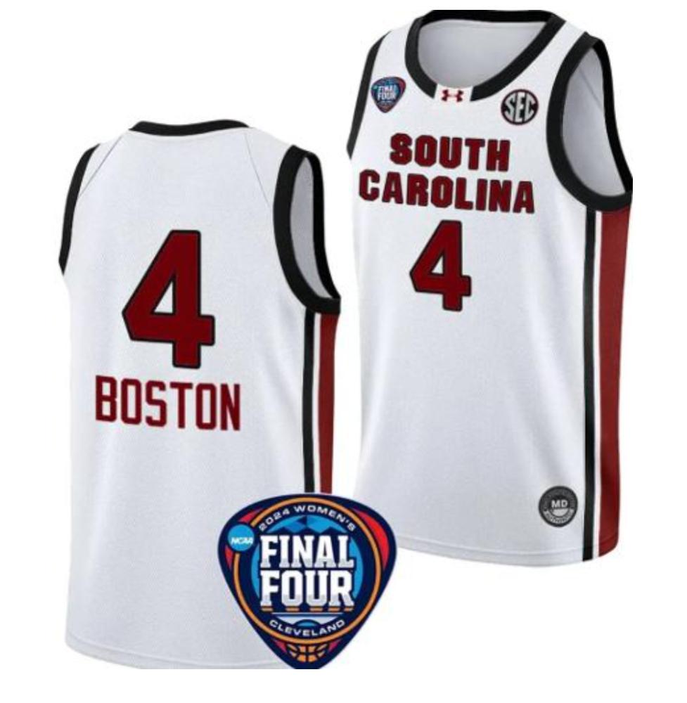Aliyah Boston Jersey 4 South Carolina Gamecocks Basketball 2024 Ncaa White
