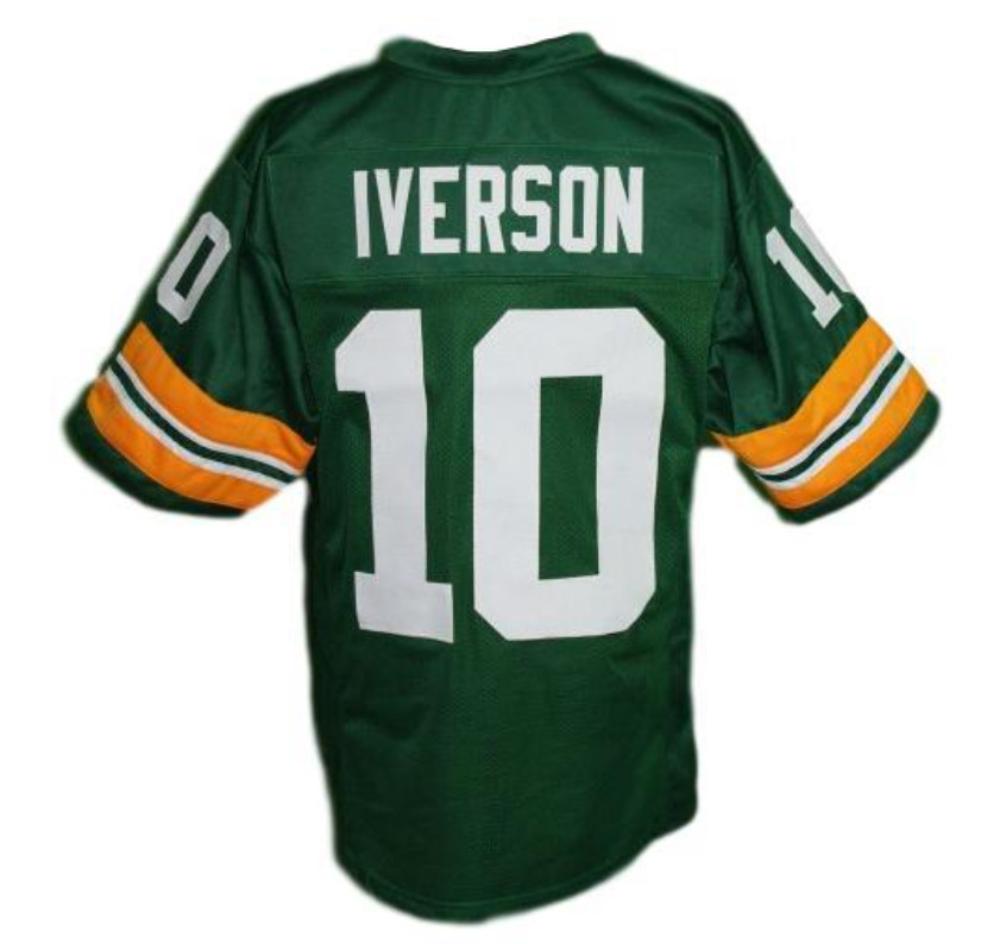 Allen Iverson 10 Bethel High School Men Football Jersey Green Any Size