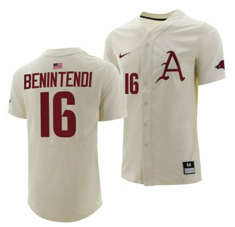 Andrew Benintendi 16 Jersey Arkansas Razorbacks College Baseball Natural