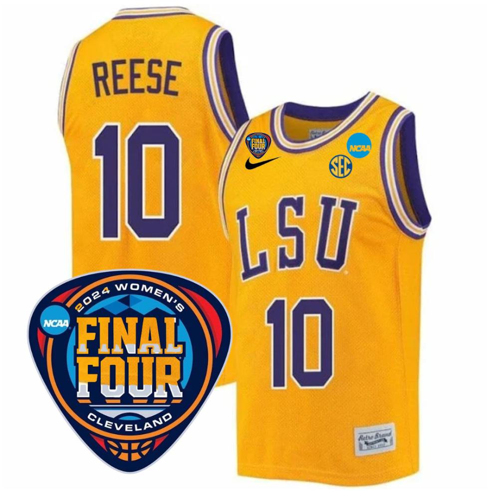 Angel Reese 10 Jersey Lsu Tigers 2024 Ncaa Women Basketball National Champions