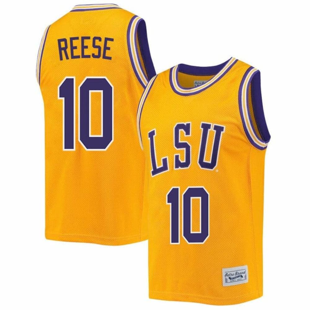 Angel Reese Jersey Lsu Tigers Basketball 2023 Ncaa College Retro Gold 10