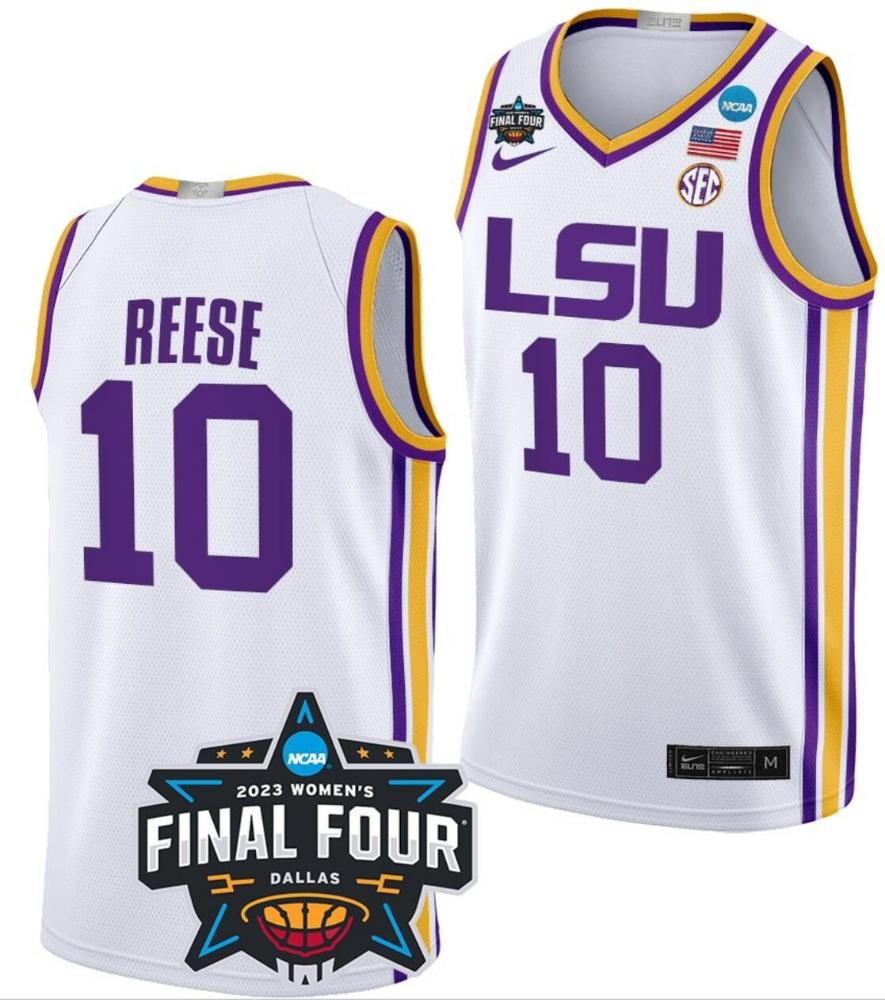 Angel Reese Jersey Lsu Tigers College Basketball 2023 Ncaa Final Four Garnet Wh