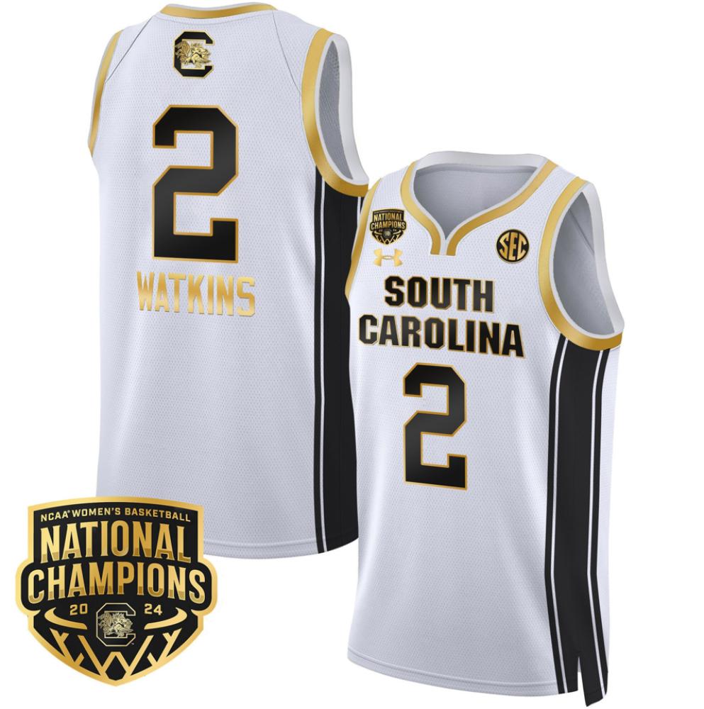 Ashlyn Watkins Jersey 2 South Carolina Gamecocks All Stitched White Gold