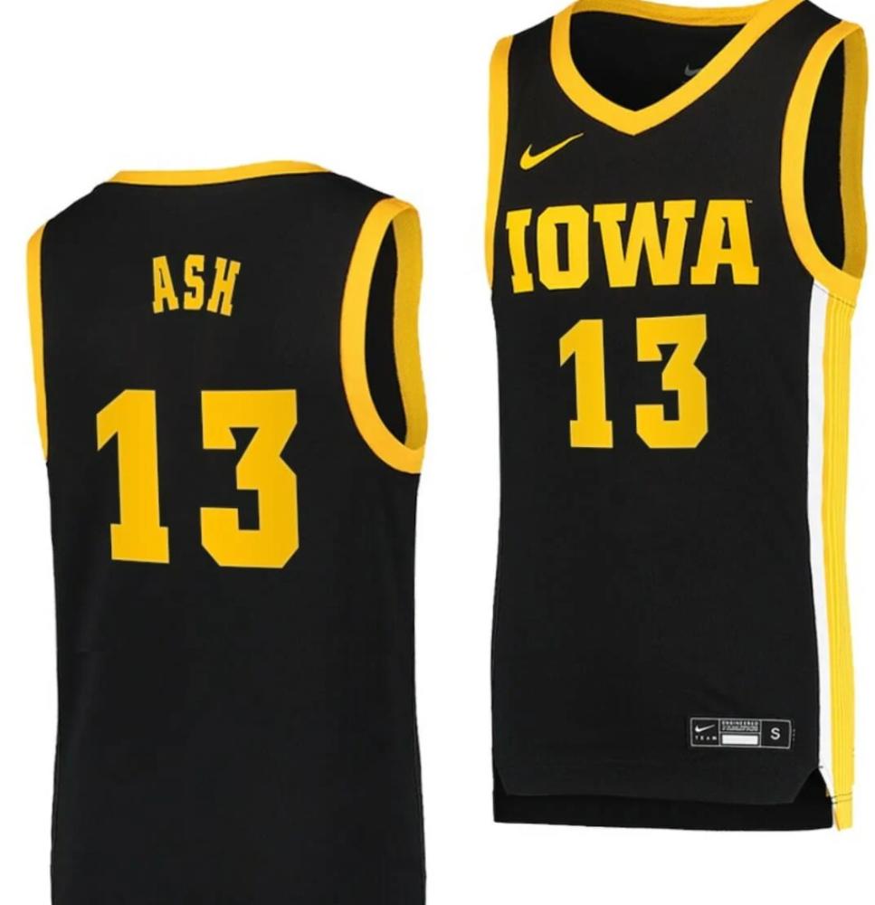 Austin Ash Jersey Iowa Hawkeyes College Basketball Black Swingman 13