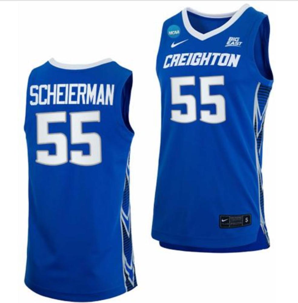 Baylor Scheierman 55 Jersey Creighton Bluejays College Basketball Ncaa March