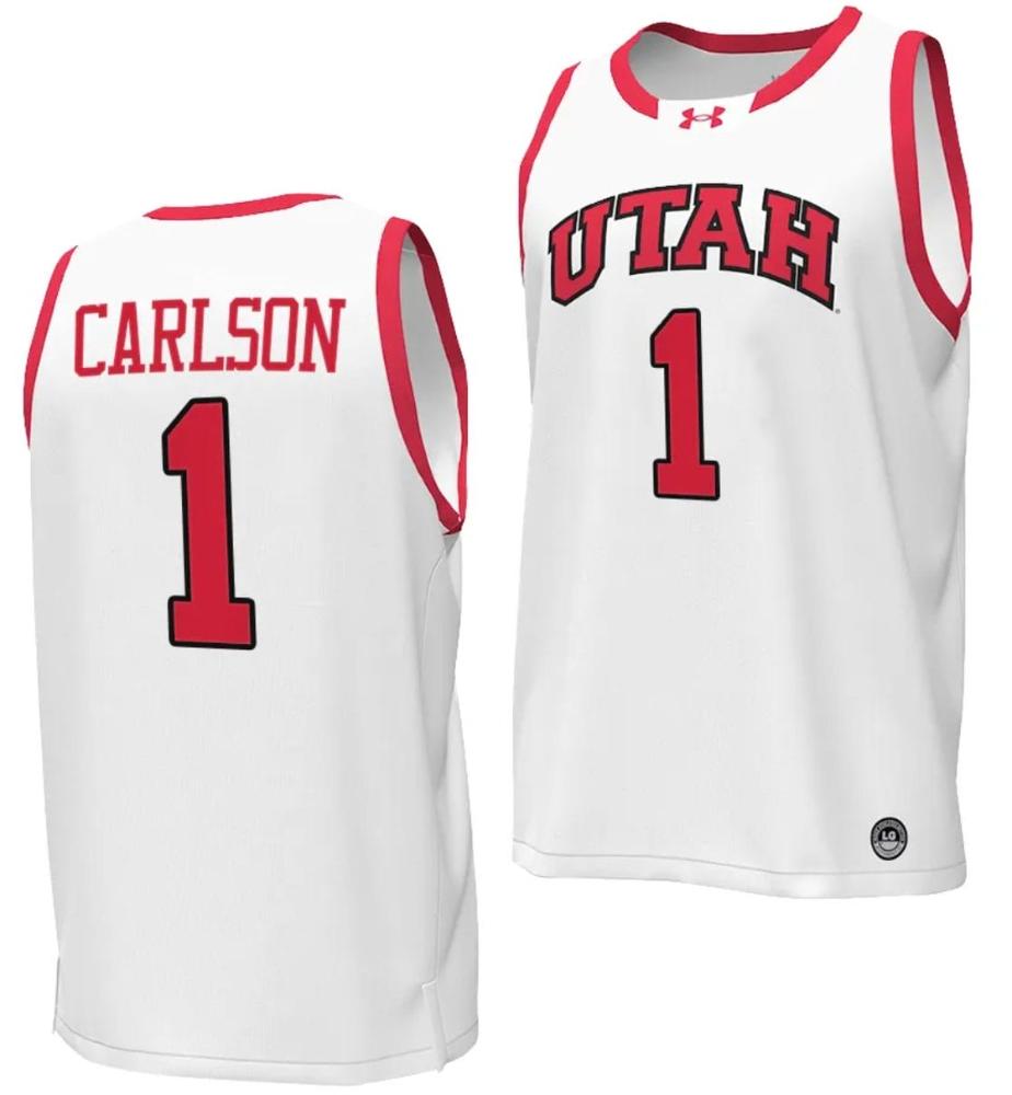 Ben Carlson Jersey 1 Utah Utes College Basketball 2023 24 Replica White