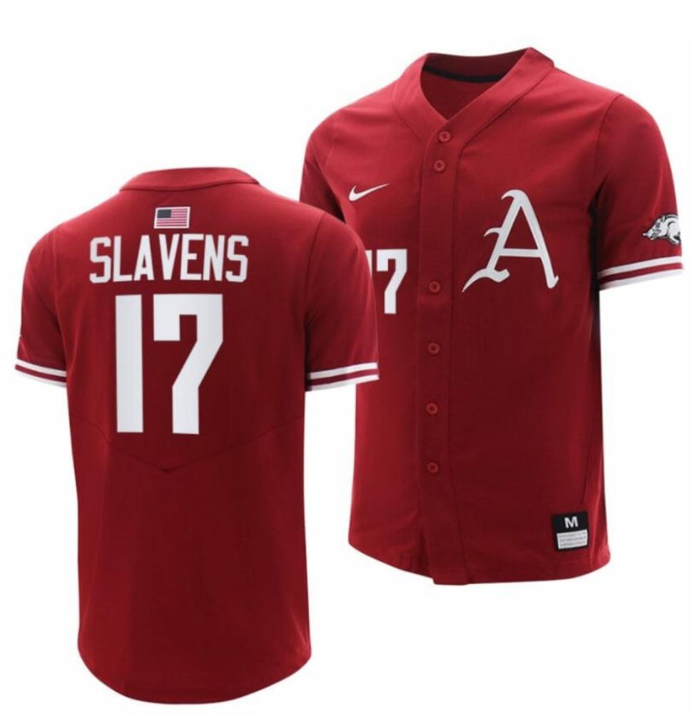 Brady Slavens 17 Jersey Ncaa 2024 Arkansas Razorbacks College Baseball Cardinal