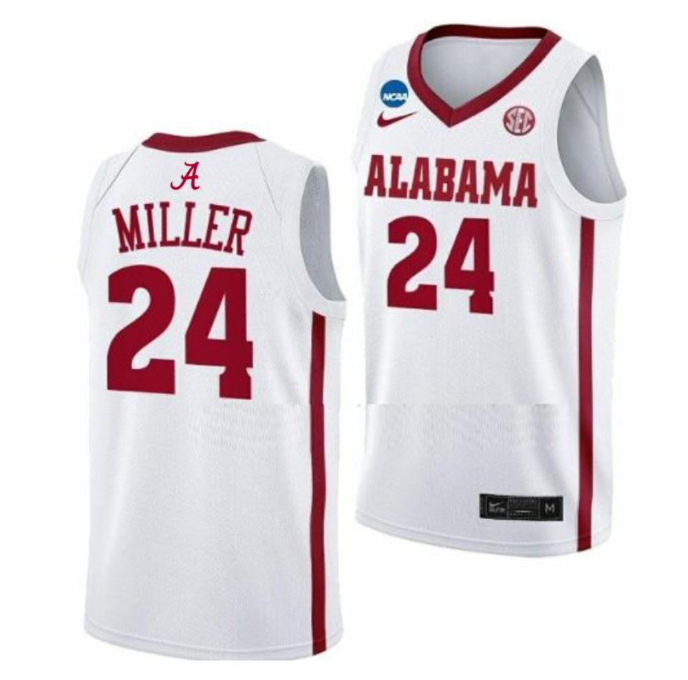 Brandon Miller 24 Jersey Alabama Crimson Tide Basketball 2024 Ncaa Championship