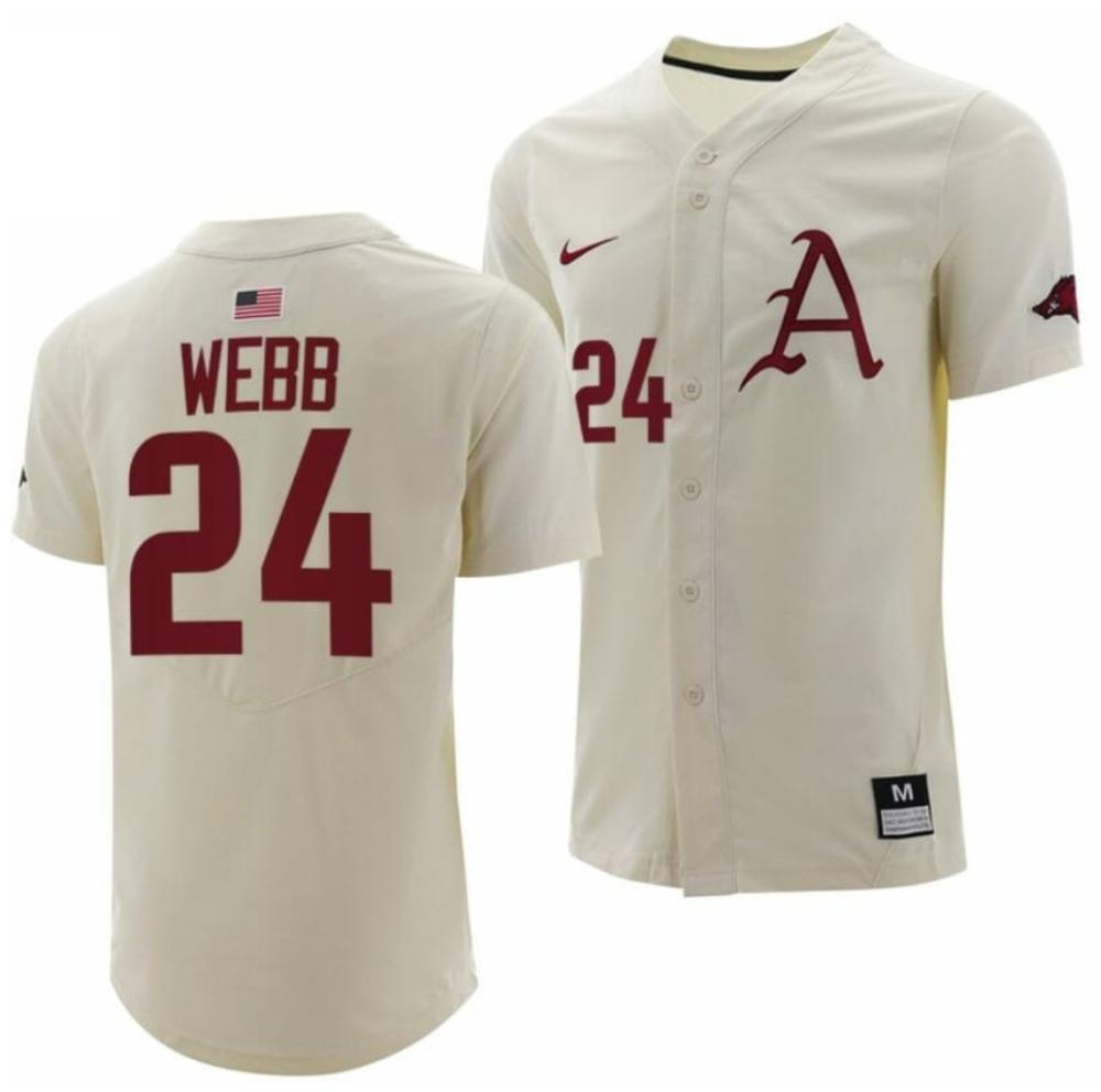 Braydon Webb 24 Jersey Ncaa 2024 Arkansas Razorbacks College Baseball Natural