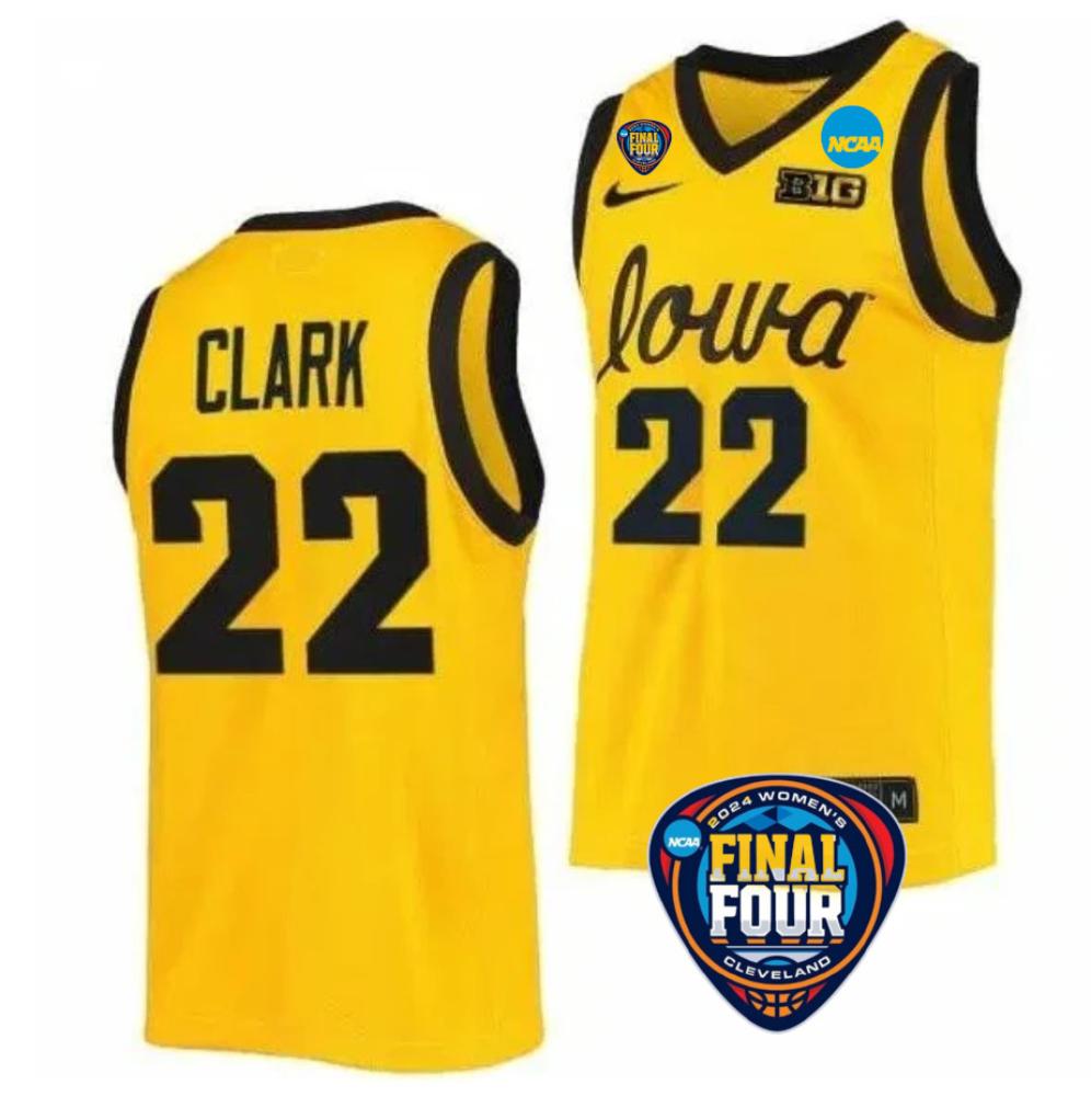 Caitlin Clark 22 Jersey Iowa Hawkeyes 2024 Ncaa Womens Basketball Final Four