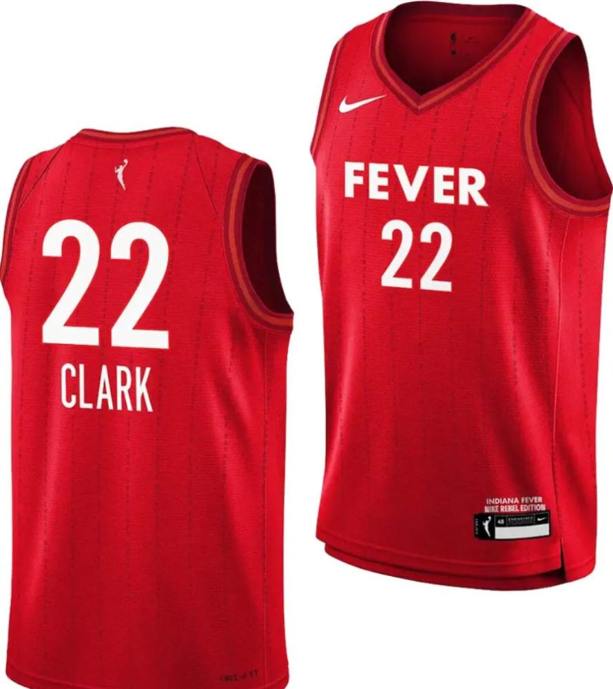 Caitlin Clark Indiana Fever Jersey 22 Basketball 2024 Wnba Draft Rebel Red