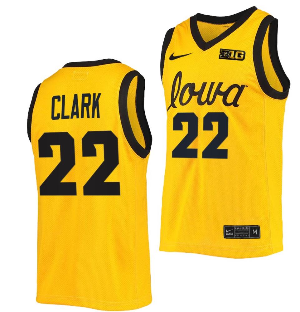Caitlin Clark Jersey 22 Iowa Hawkeyes B1g Tournament Championship Gold 2022