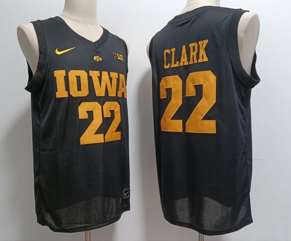 Caitlin Clark Jersey 22 Iowa Hawkeyes College Basketball Stitched Black