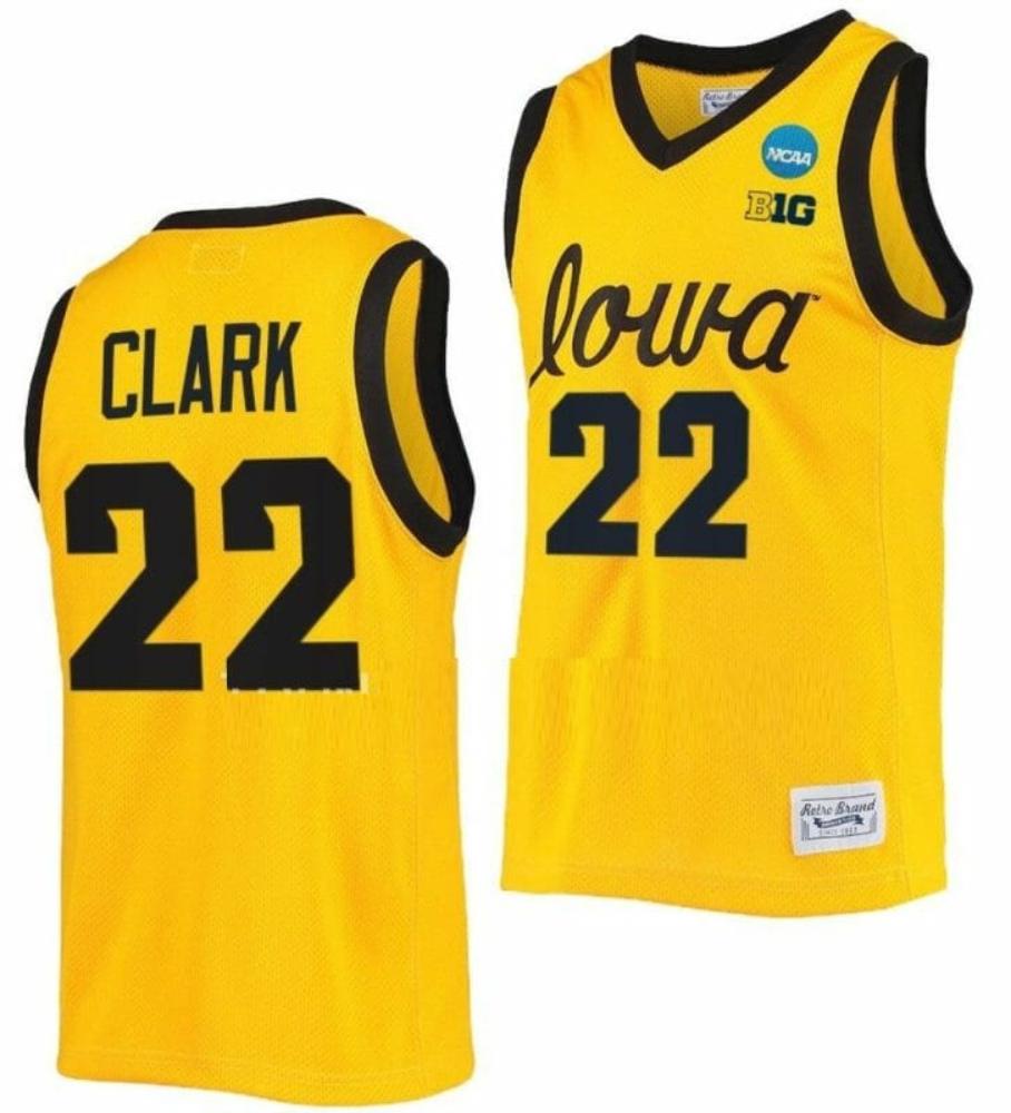 Caitlin Clark Jersey Iowa Hawkeyes Basketball 2023 Ncaa March Madness Gold 22