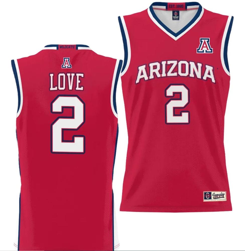 Caleb Love Jersey 2 Arizona Wildcats Nil College Basketball Lightweight Red