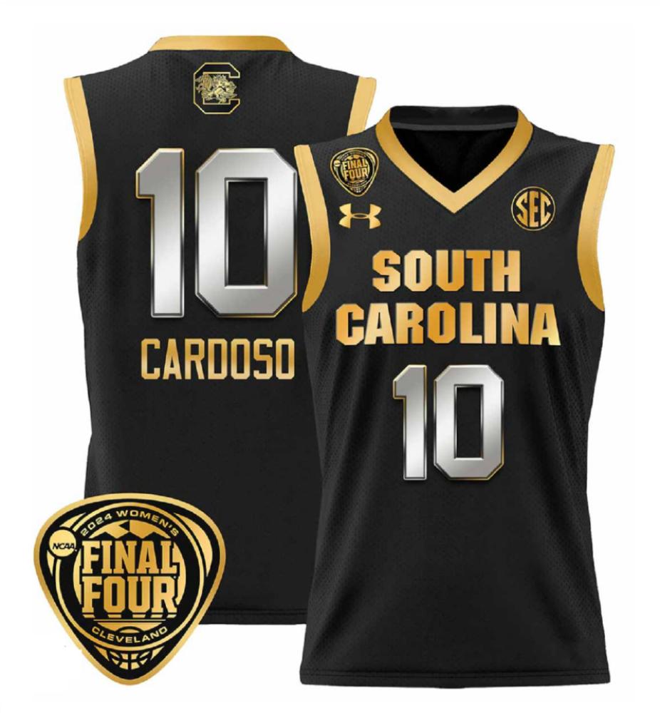 Cardoso 10 Jersey South Carolina Gamecocks 2024 Final Four Basketball Jersey