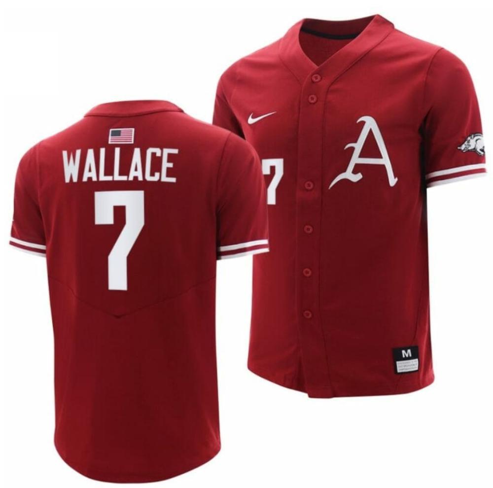 Cayden Wallace 7 Jersey Ncaa 2024 Arkansas Razorbacks College Baseball Cardinal