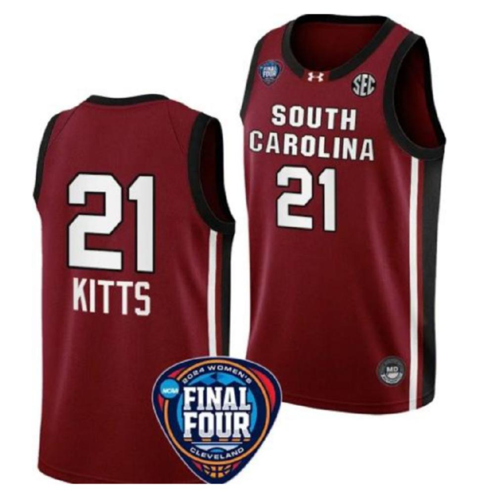 Chloe Kitts Jersey 21 South Carolina Gamecocks Basketball 2024 Ncaa Champions