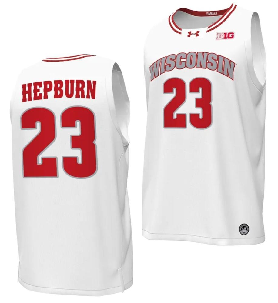 Chucky Hepburn Jersey 23 Wisconsin Badgers By The Players Basketball 2023 24 W