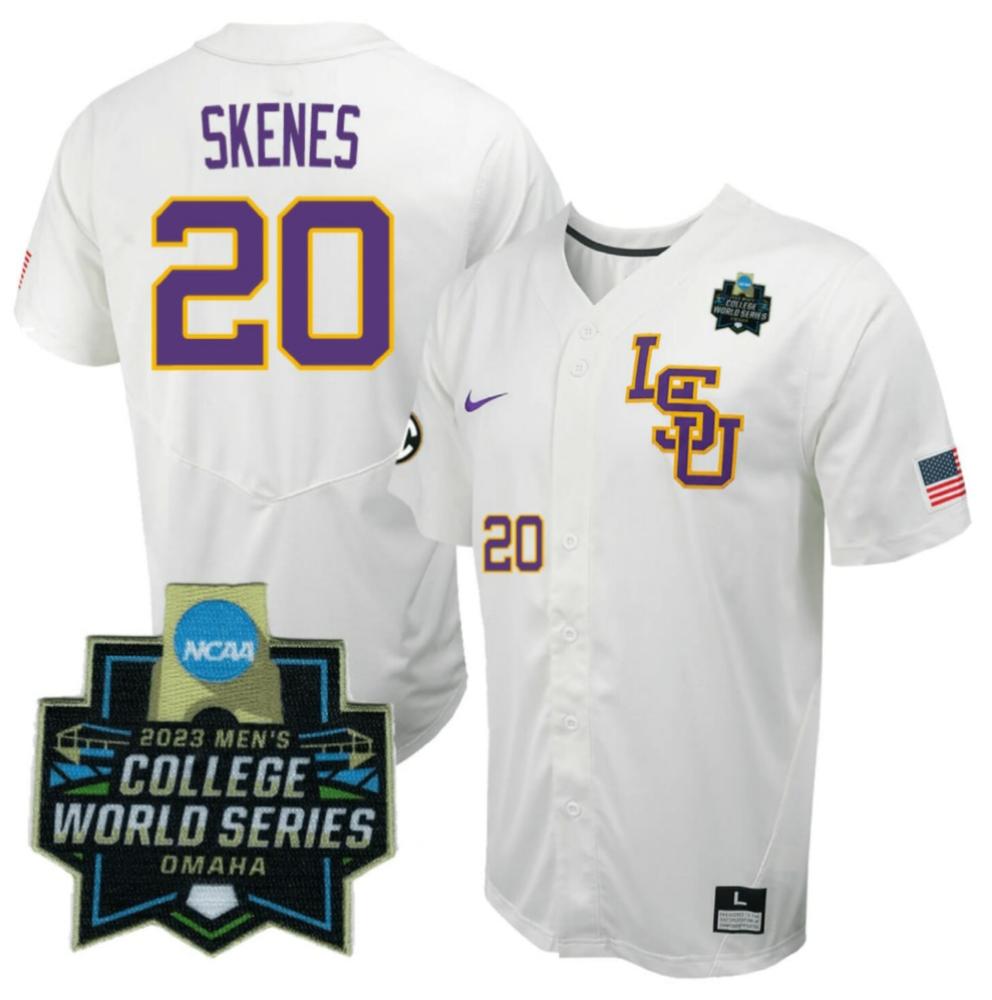 College World Series Paul Skenes Jersey Lsu Tigers Ncaa Baseball White20