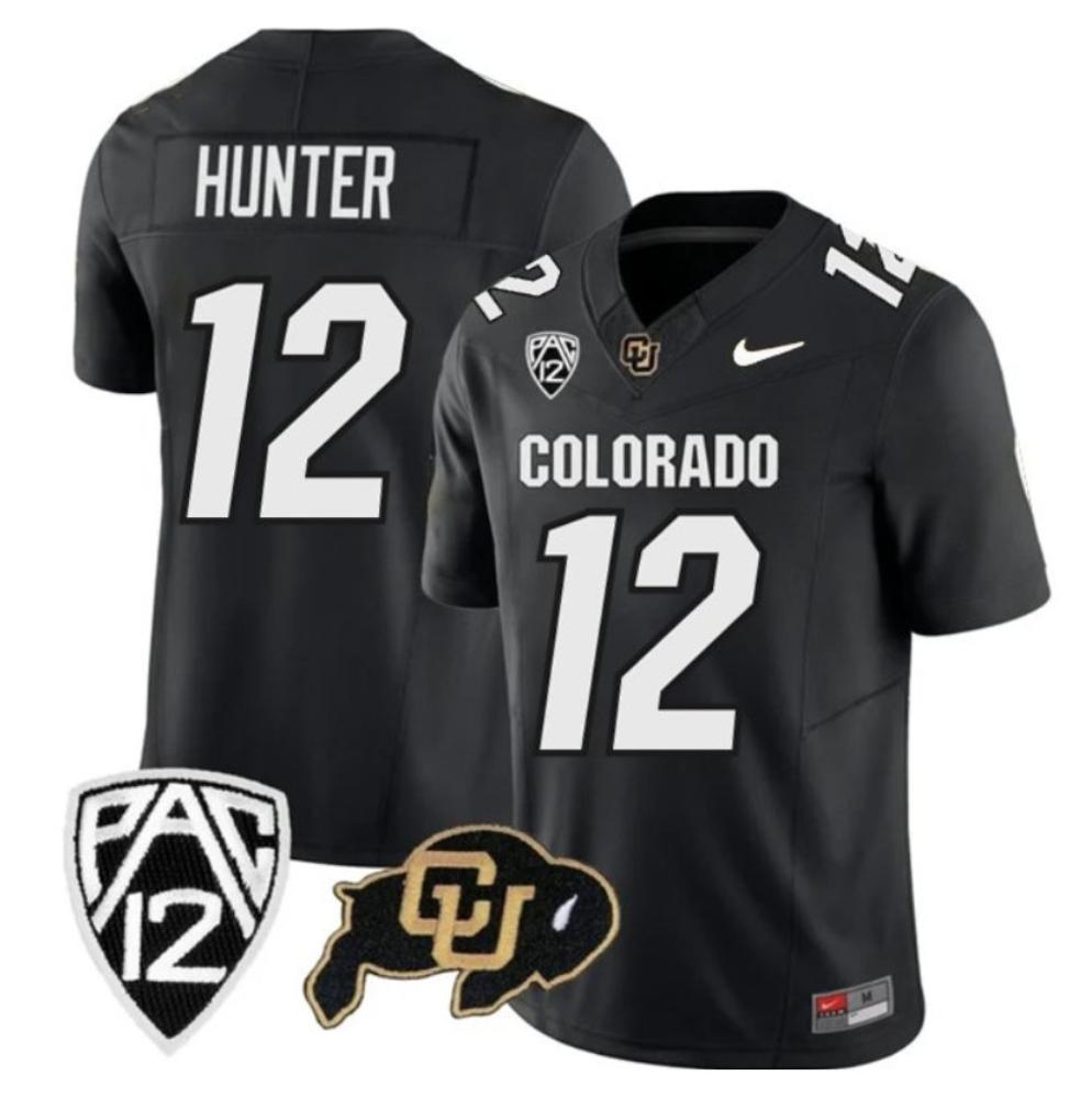 Colorado Buffaloes 12 Travis Hunter Black 2023 Stitched Men Football Jersey