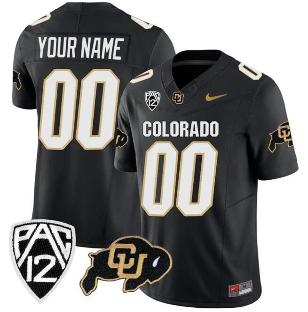 Colorado Buffaloes Active Player Custom Black 2023 Fuse Stitched Football J