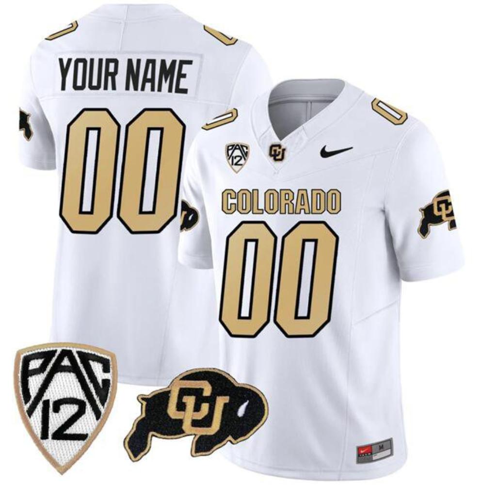 Colorado Buffaloes Active Player Custom White 2023 Fuse Stitched Football J