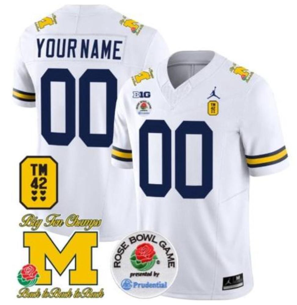 Custom 00 Jersey Ncaa 2024 Michigan Wolverines College Football White Jersey