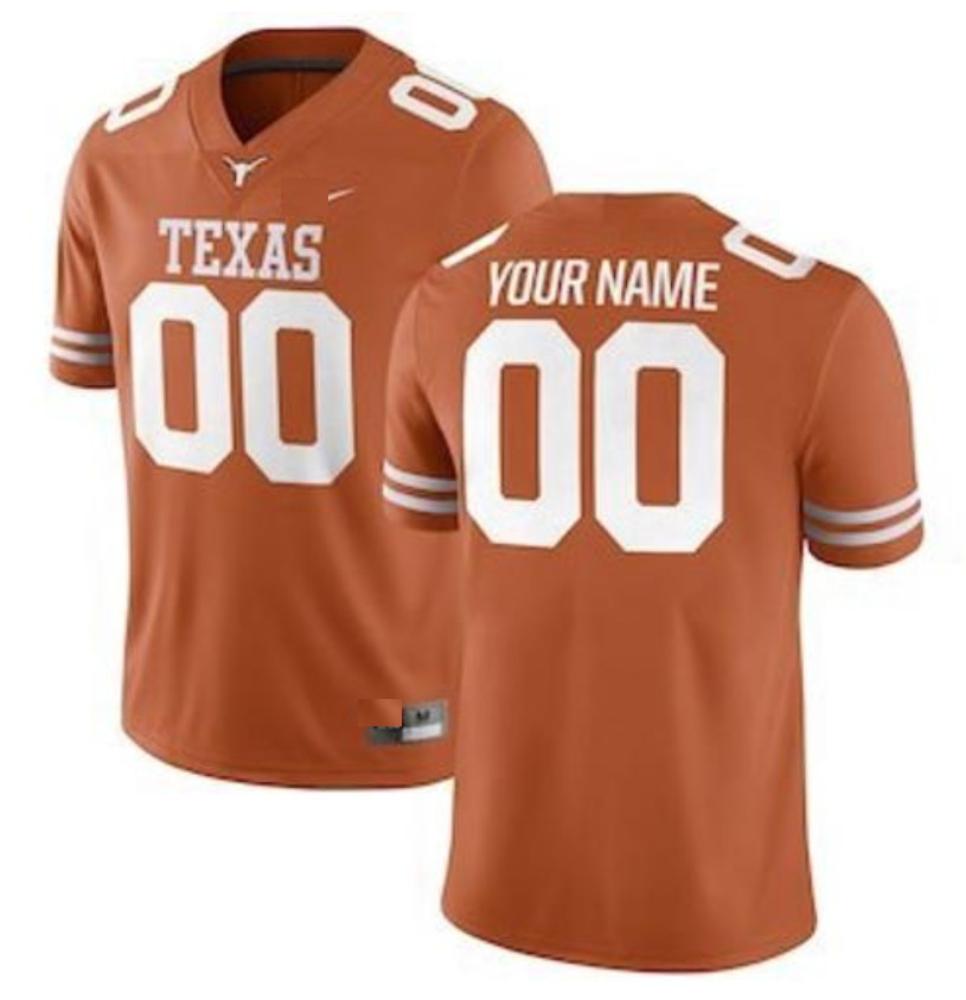 Custom 00 Ncaa 2023 24 Texas Longhorns College Football Jersey Orange