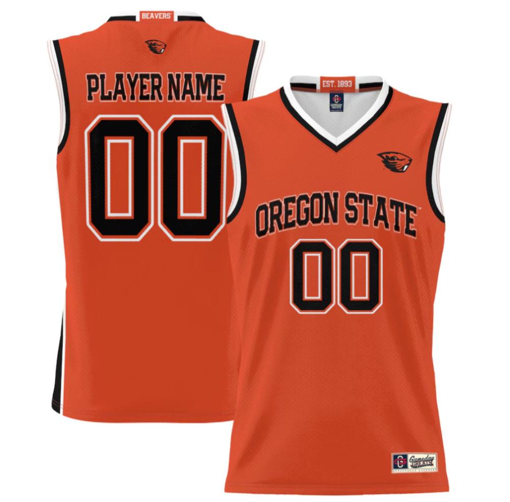 Custom 00 Oregon State Beavers Ncaa College Basketball Orange Jersey