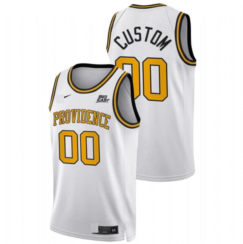 Custom 00 Providence Friars White College Basketball White Jersey