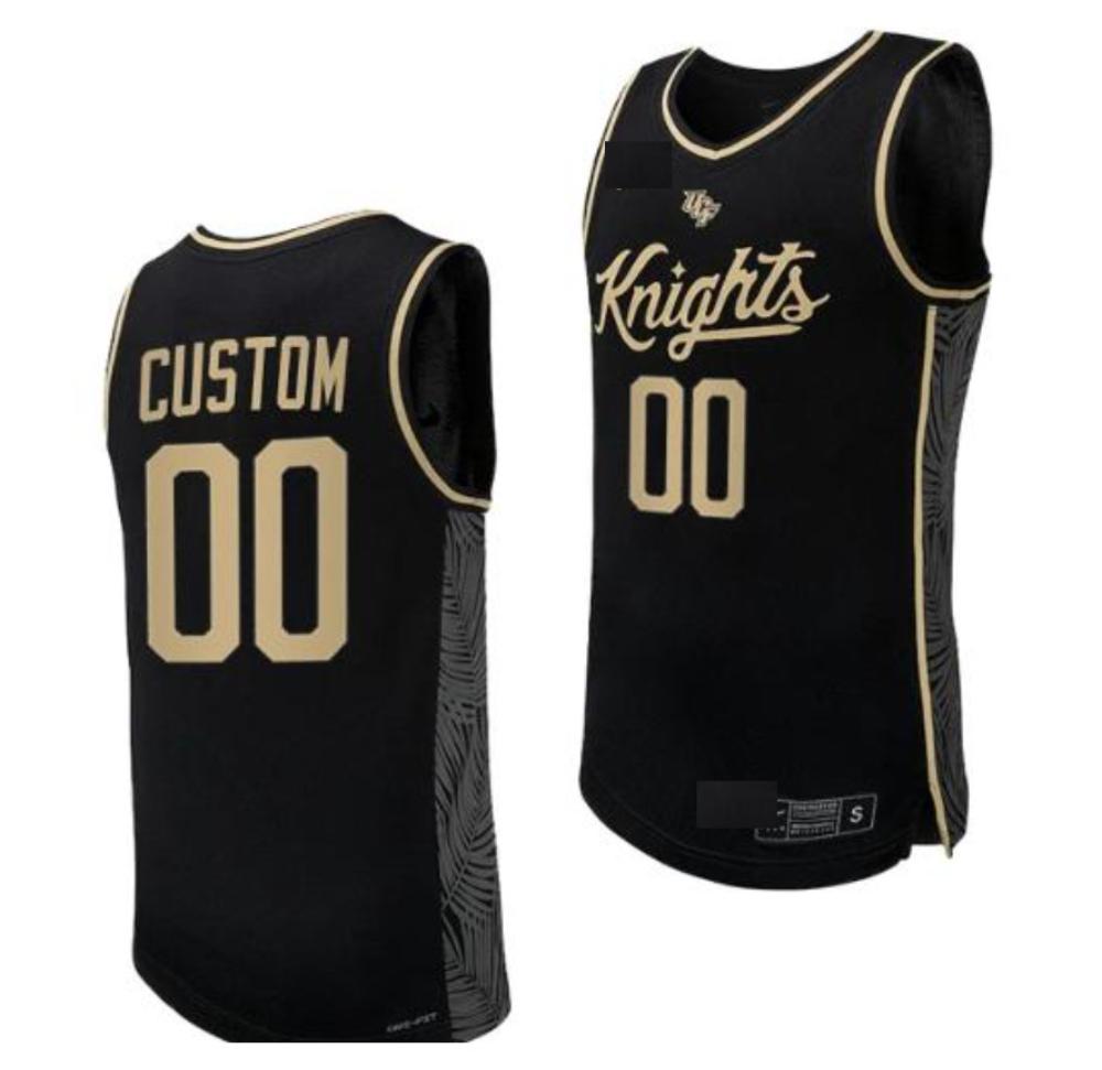 Custom 00 Ucf Knights College Basketball Black Jersey