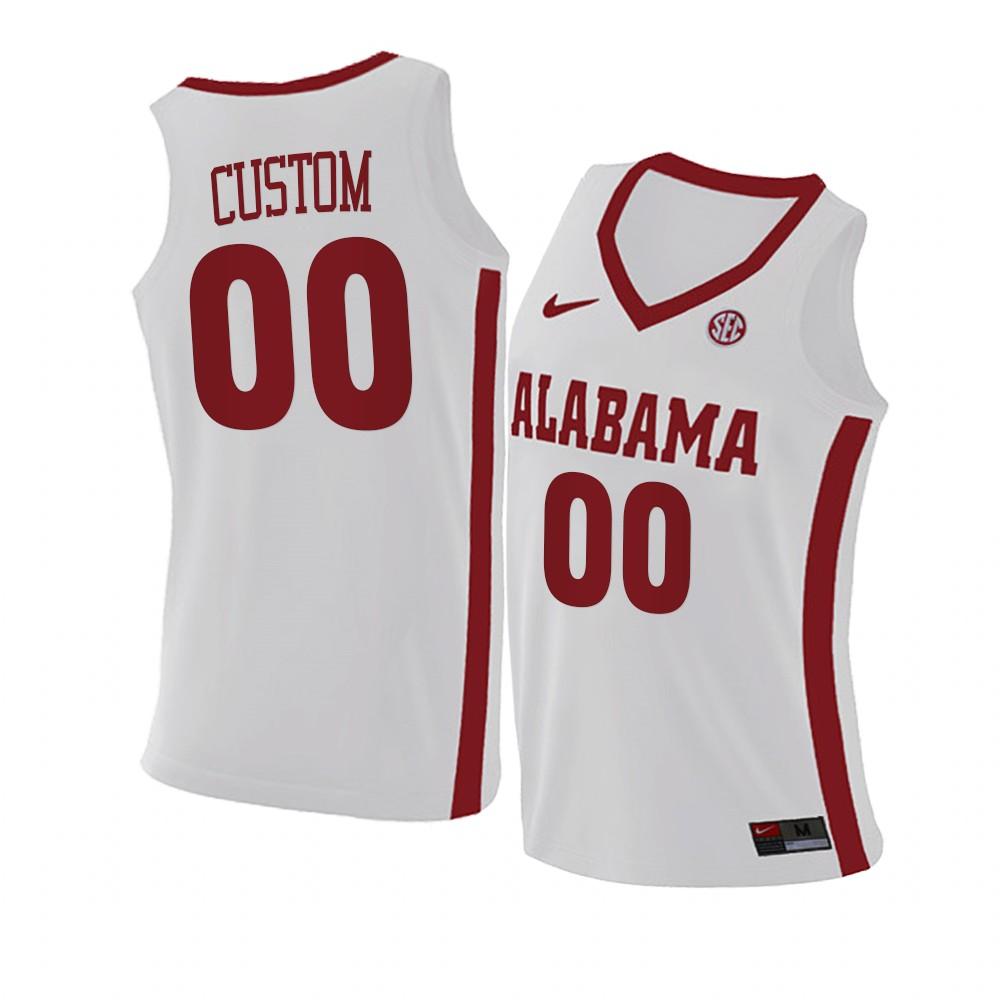 Custom Alabama Jersey Basketballcollege Name And Number Swingman White