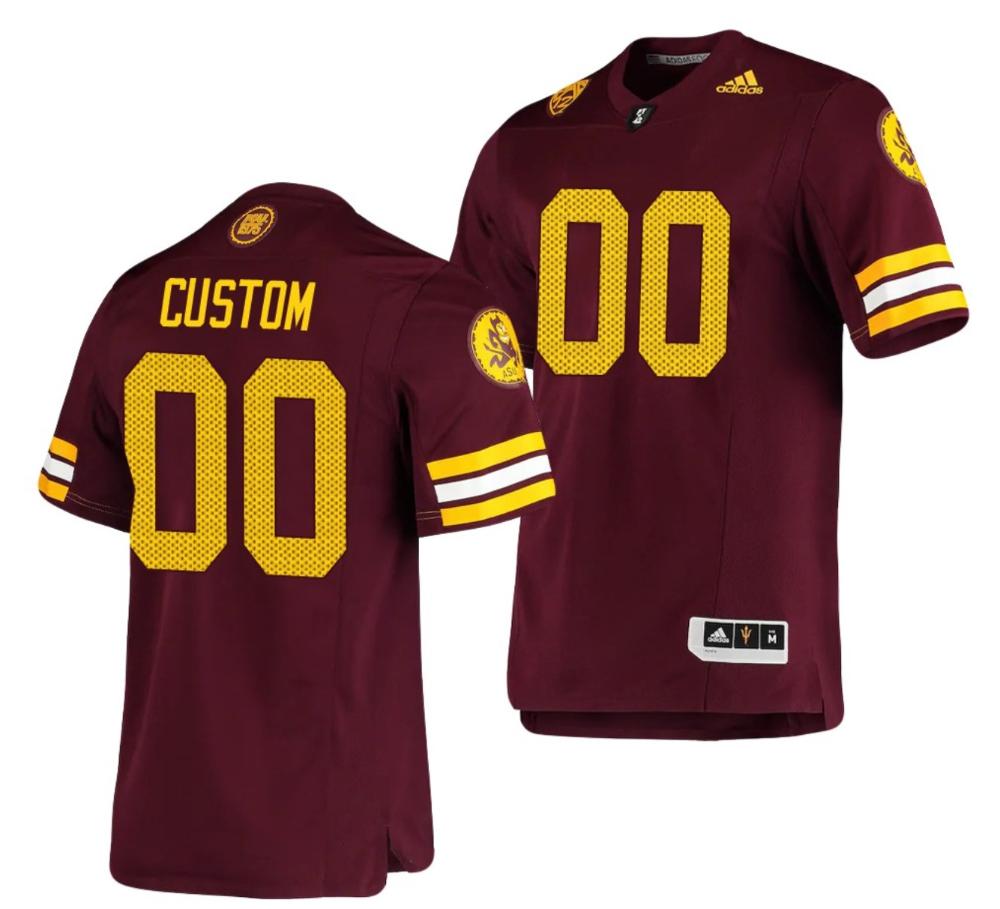 Custom Arizona State Sun Devils Jersey Ncaa College Football Maroon Premier