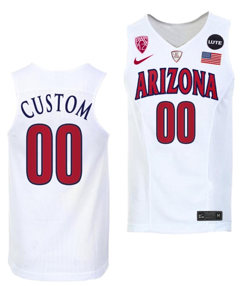 Custom Arizona Wildcats Jersey Name And Number College Basketball Replica White