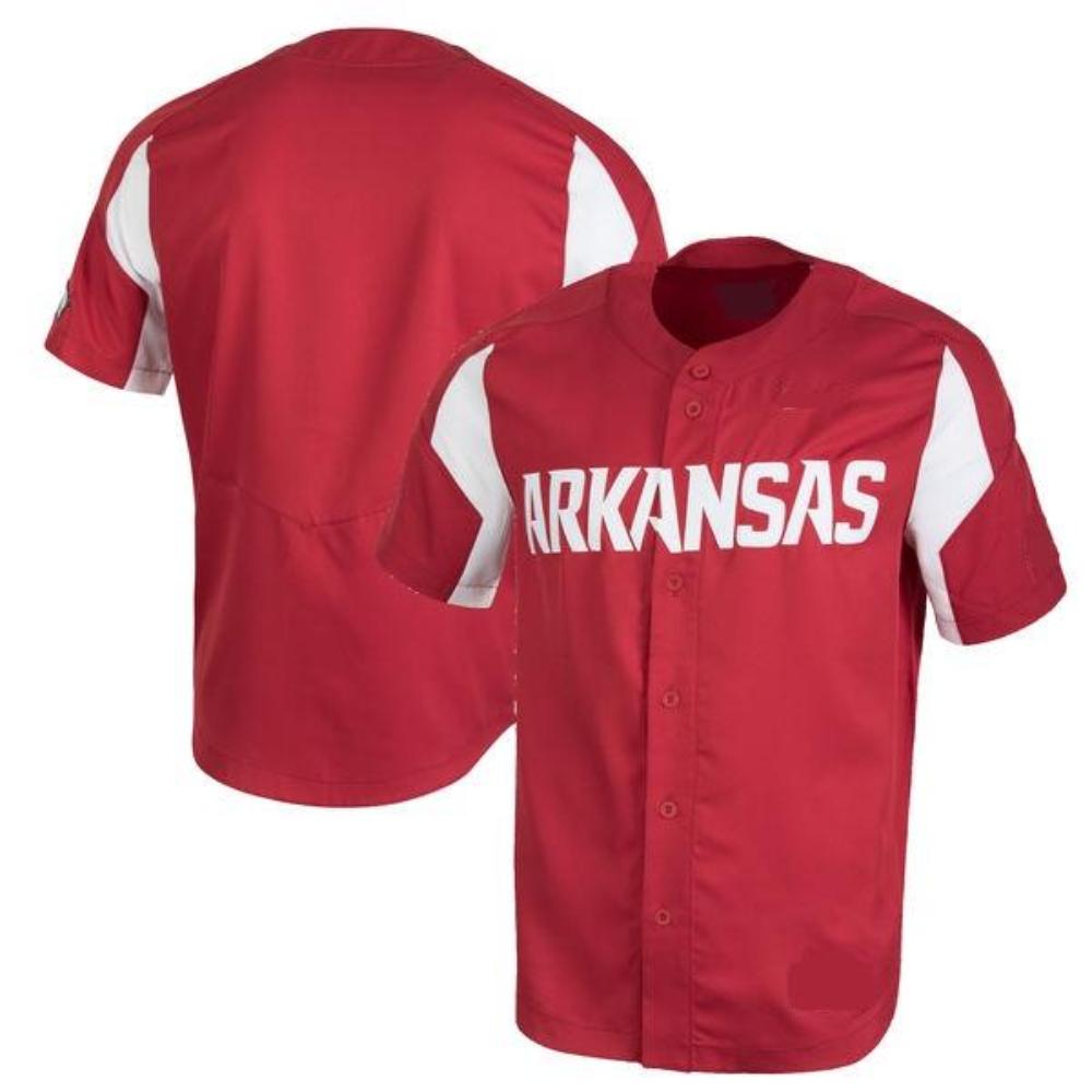 Custom Arkansas Razorbacks Baseball Jersey Name Number College Red