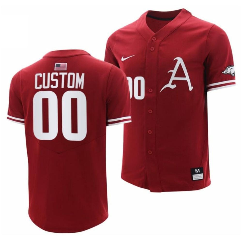 Custom Arkansas Razorbacks Jersey Name And Number Baseball Ncaa College Cardinal