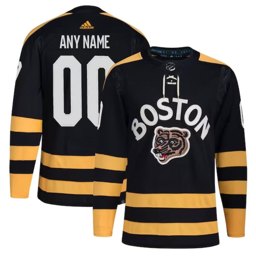Custom Boston Bruins Hockey Winter Classic Black Jersey All Stitched