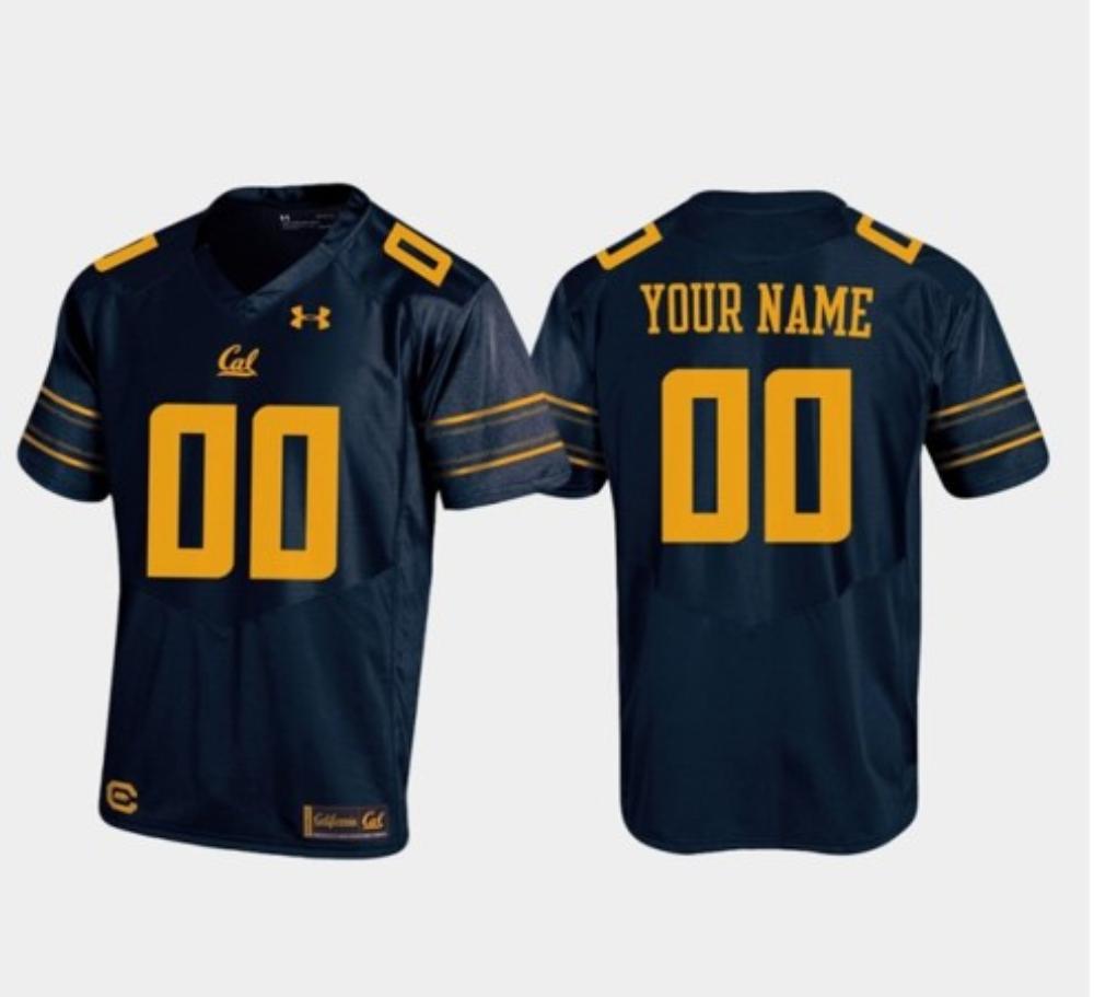 Custom California Golden Bears Jersey Ncaa College Football Under Armour Navy