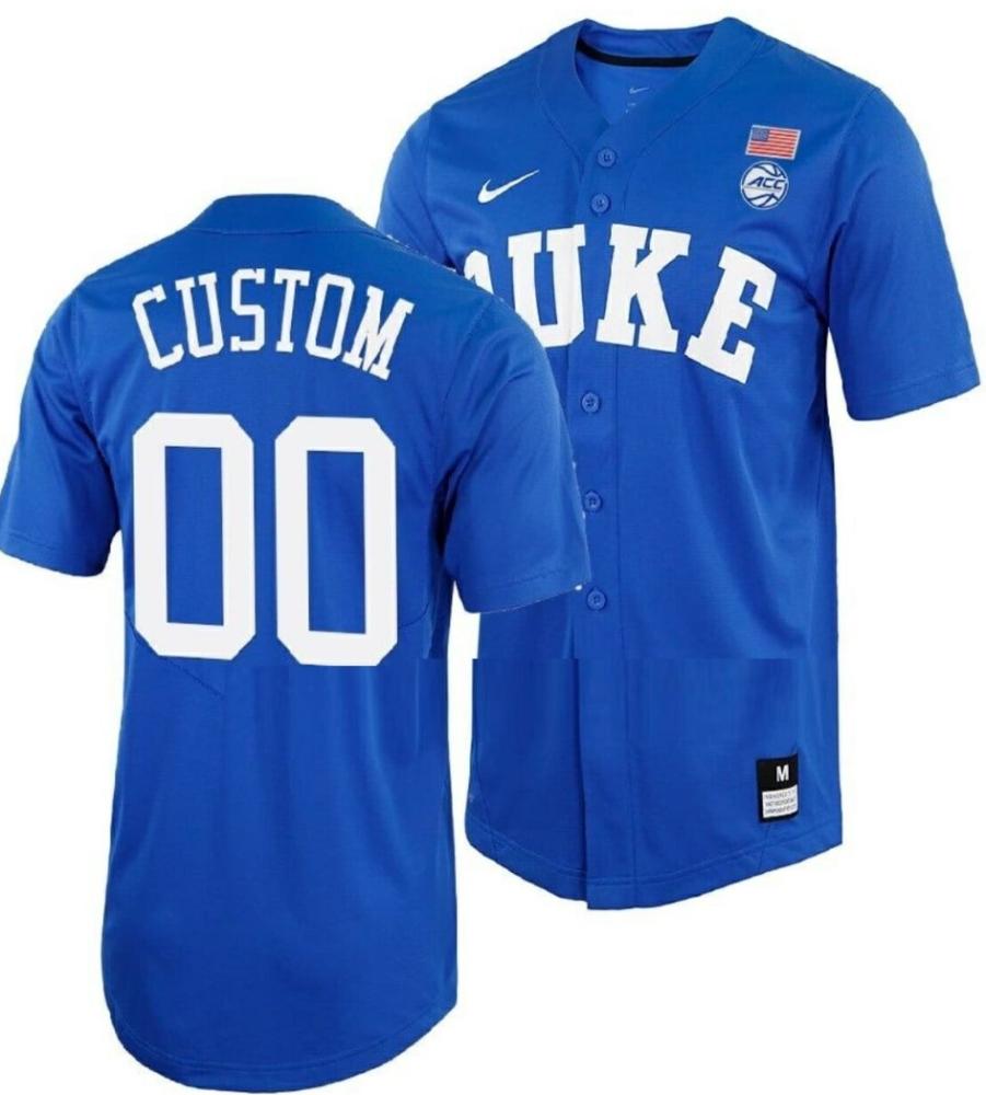 Custom Duke Blue Devils Jersey Name And Number Baseball Ncaa College Royal