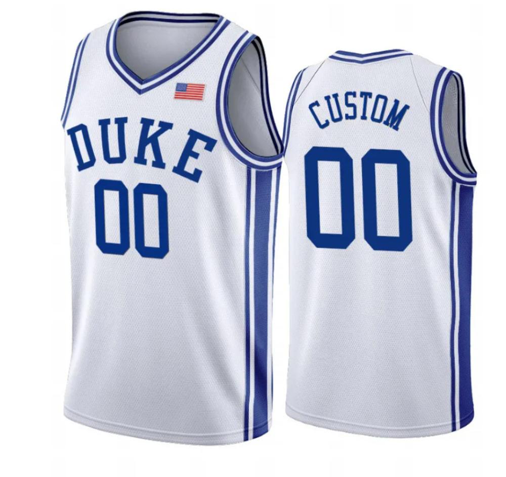 Custom Duke Blue Devils Jersey Name And Number Ncaa College Basketball White