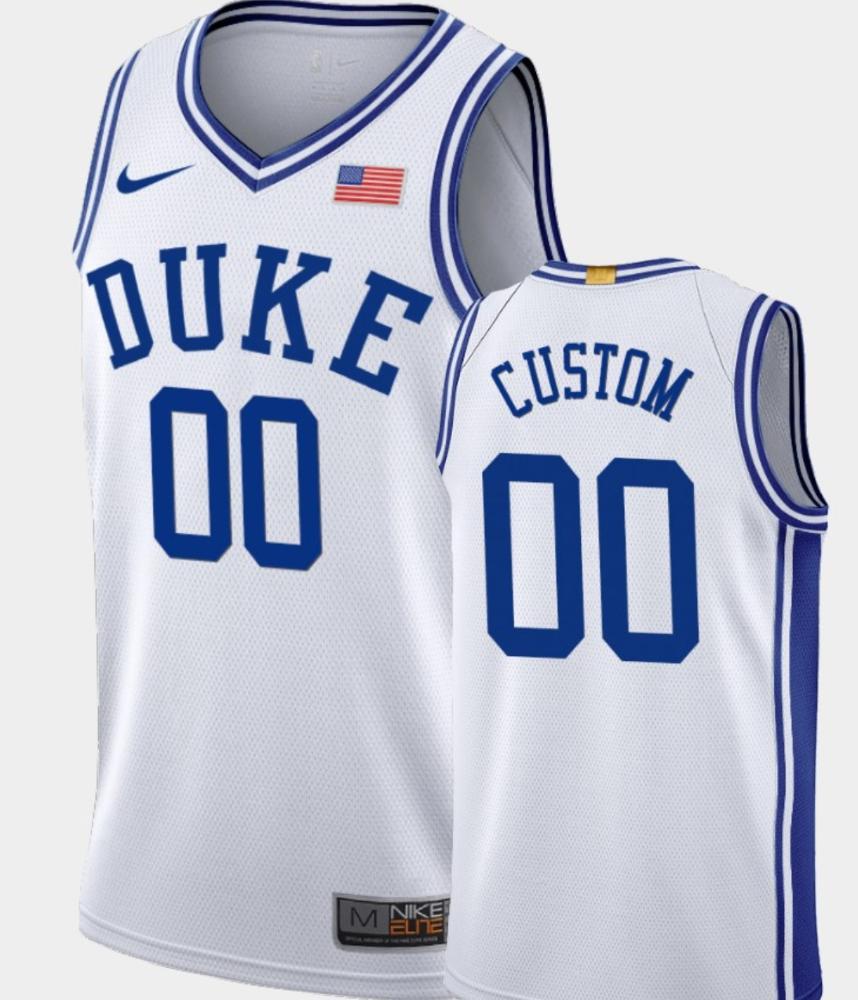 Custom Duke Blue Devils Jersey Ncaa College Basketball White