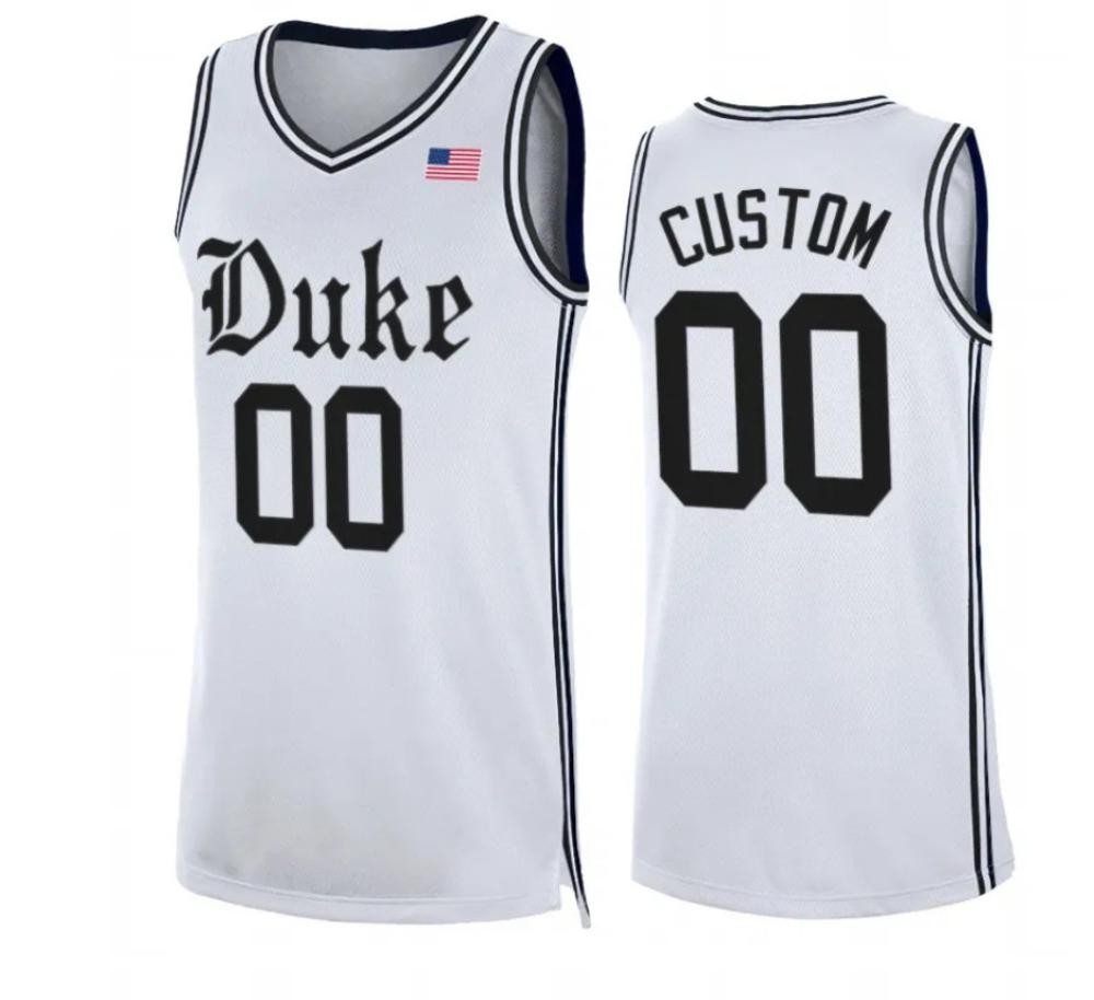 Custom Duke Blue Devils White Jersey Name And Number Ncaa College Basketball