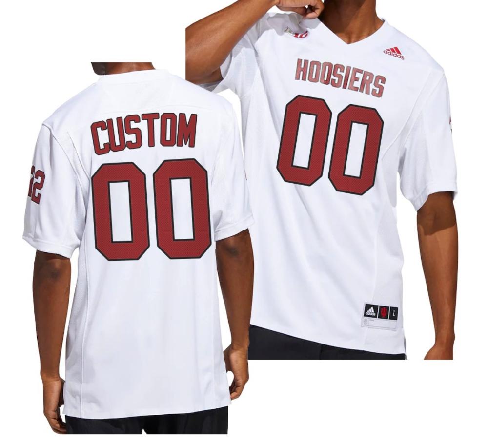 Custom Indiana Hoosiers Jersey Ncaa College Football Premier Strategy White