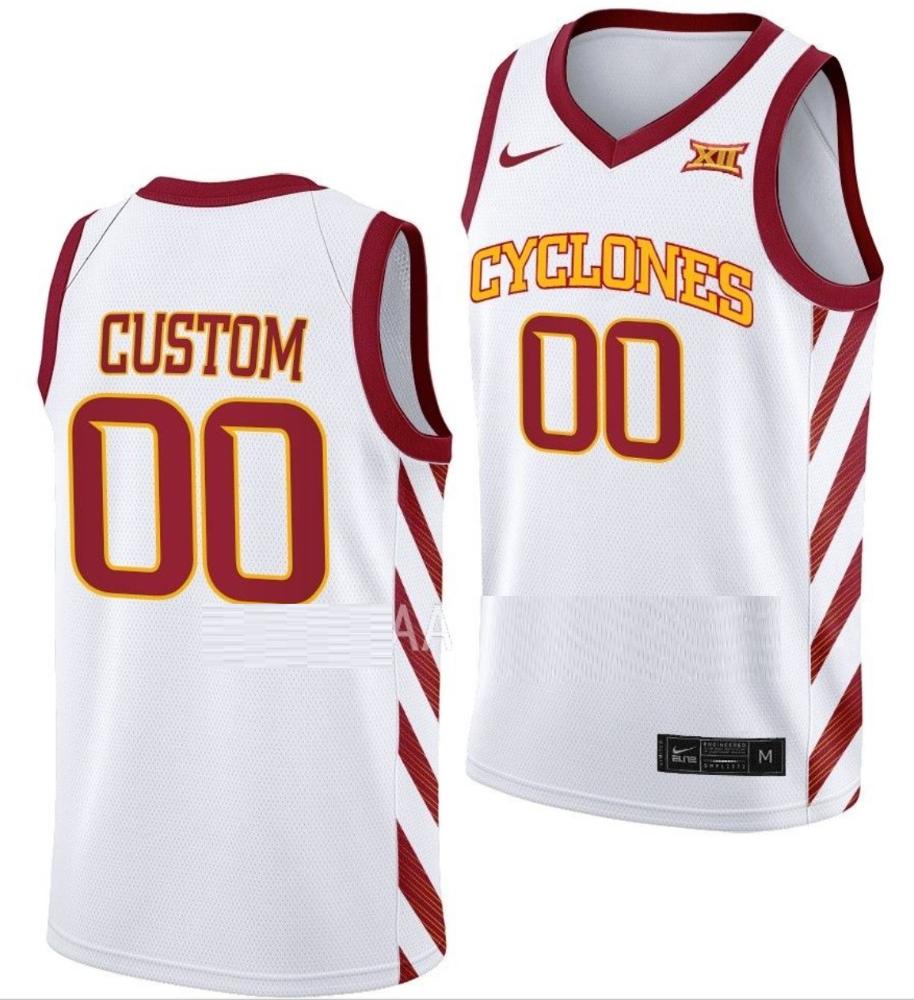 Custom Iowa State Cyclones Jersey College Basketball White