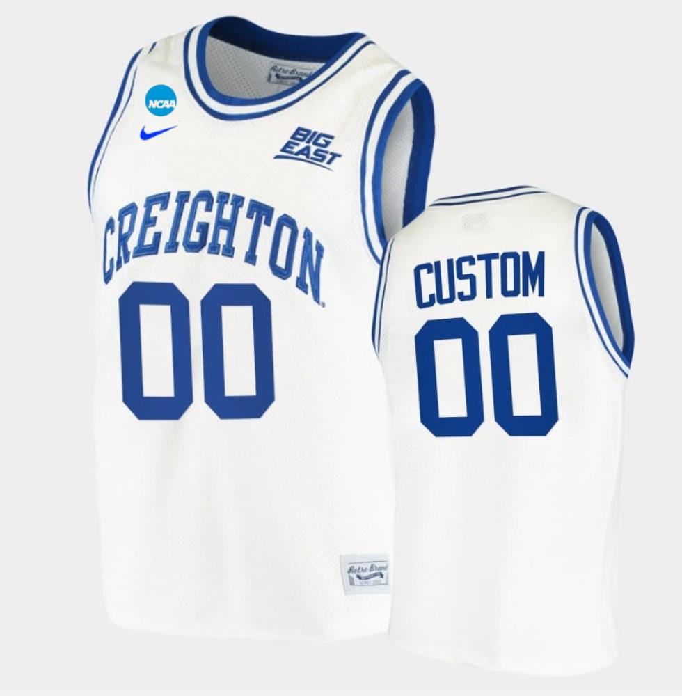 Custom Jersey Creighton Bluejays College Basketball White Jersey Ncaa March