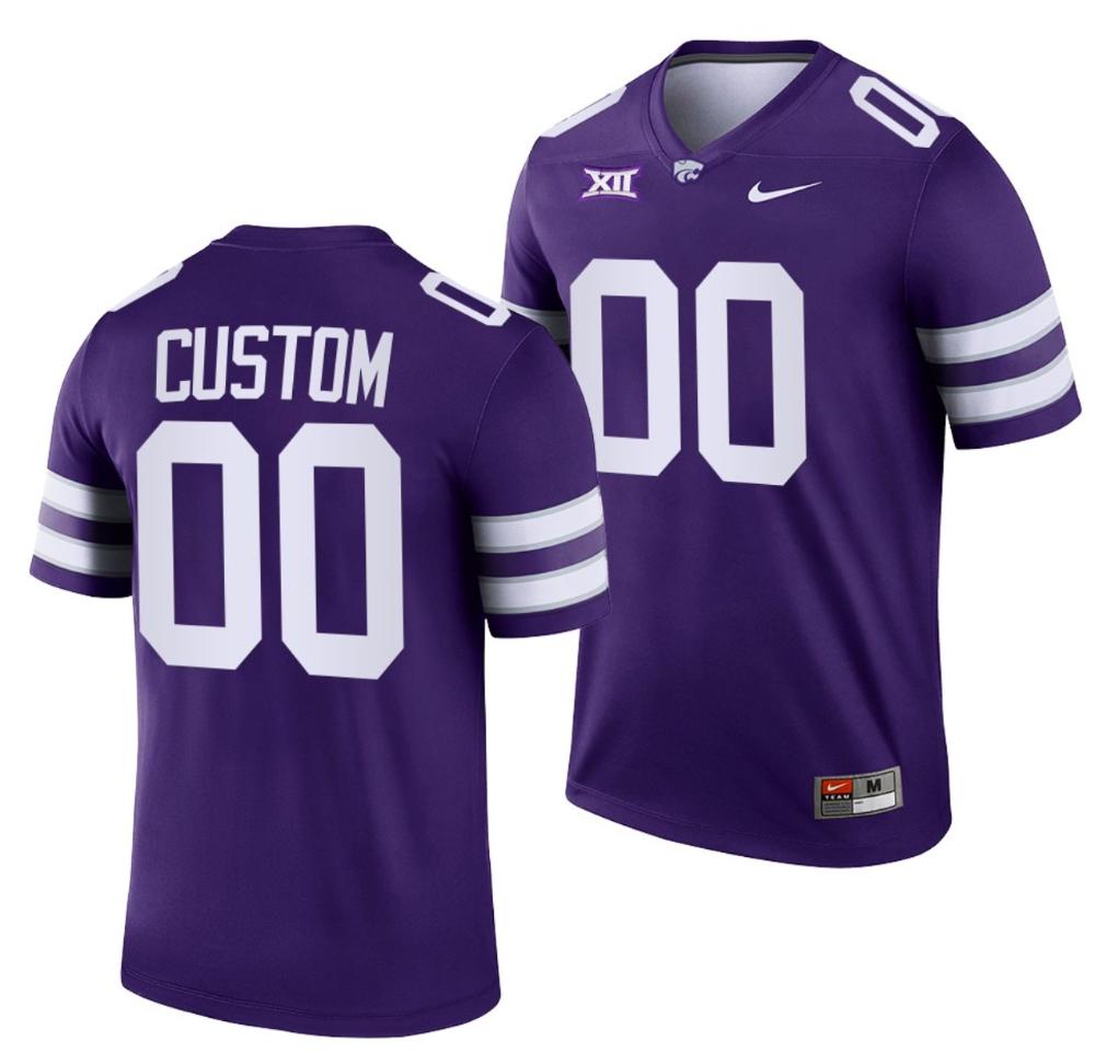 Custom Kansas State Wildcats Jersey Name And Number Ncaa Football Replica Purple