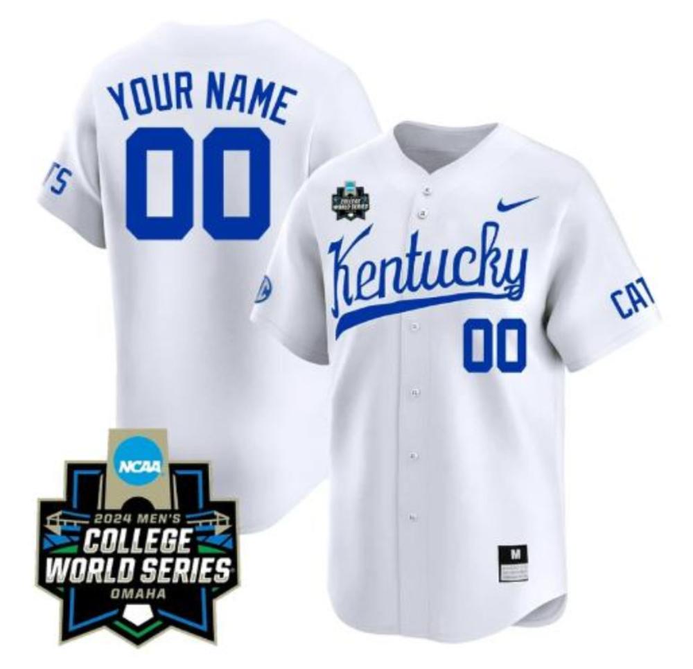 Custom Kentucky Wildcats Jersey 2024 World Series Ncaa Baseball Stitched White