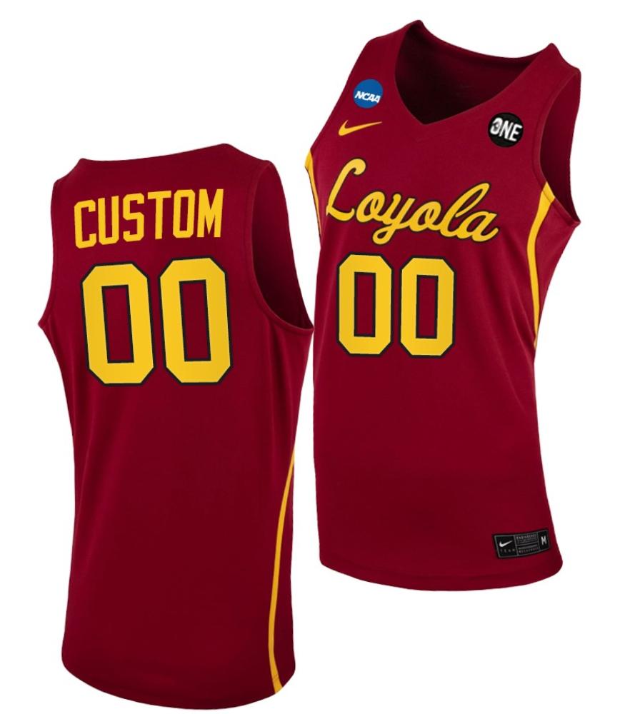 Custom Loyola Ramblers Jersey Name And Number College Basketball Maroon 2021