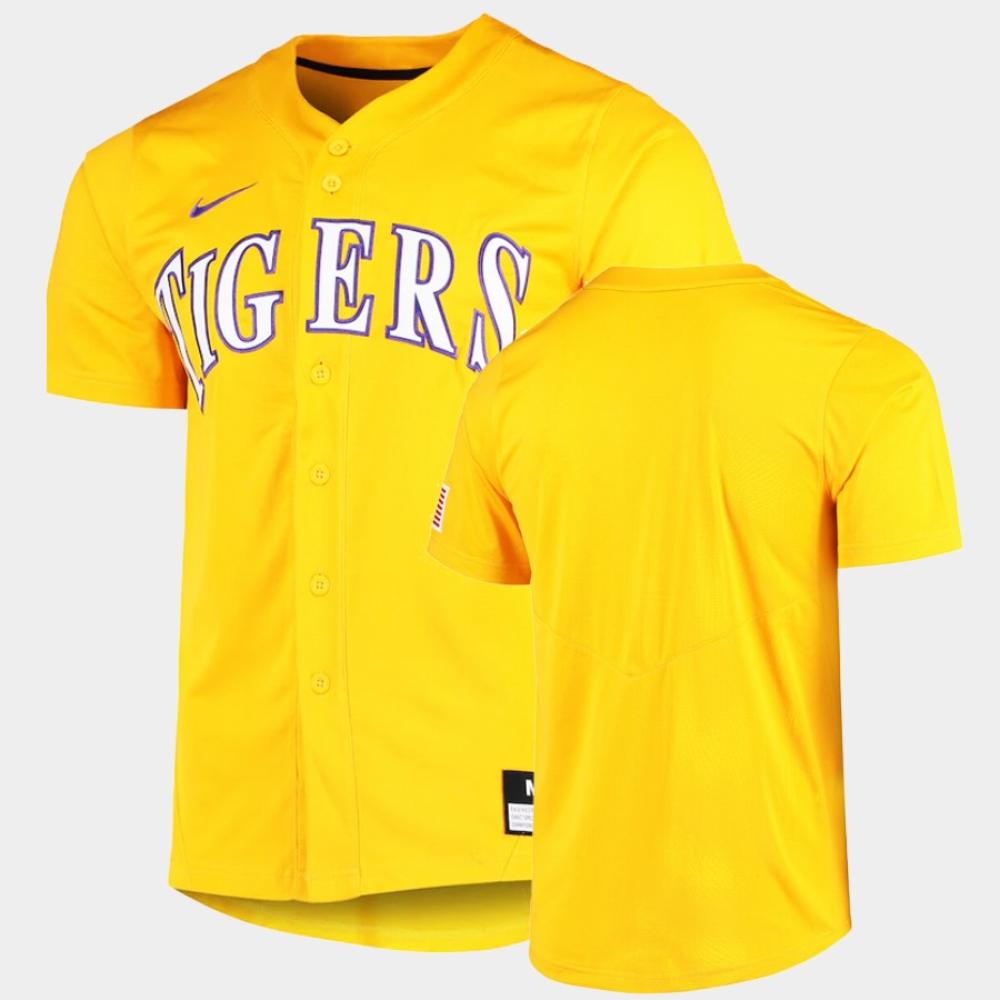 Custom Lsu Tigers Baseball Jersey Name Number College Yellow